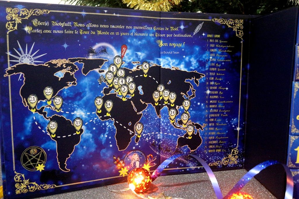 Carte du monde dans le calendrier de l'avent Biotyfull Box 2019