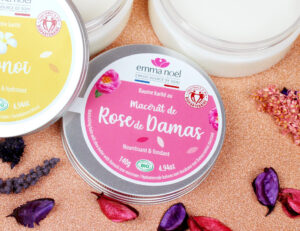 Baume karité au macérat de rose de damas de la marque Emma Noël